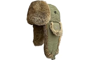 IFURHATAL Winter Trapper Hat for Men Women 100% Real Rabbit Fur Russian Fur Winter Ushanka Hat Men Aviator Hat Mens Trapper Hat