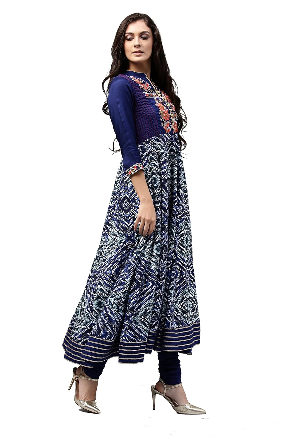 rain and rainbow women's anarkali rayon salwar suit (pack of 3)
