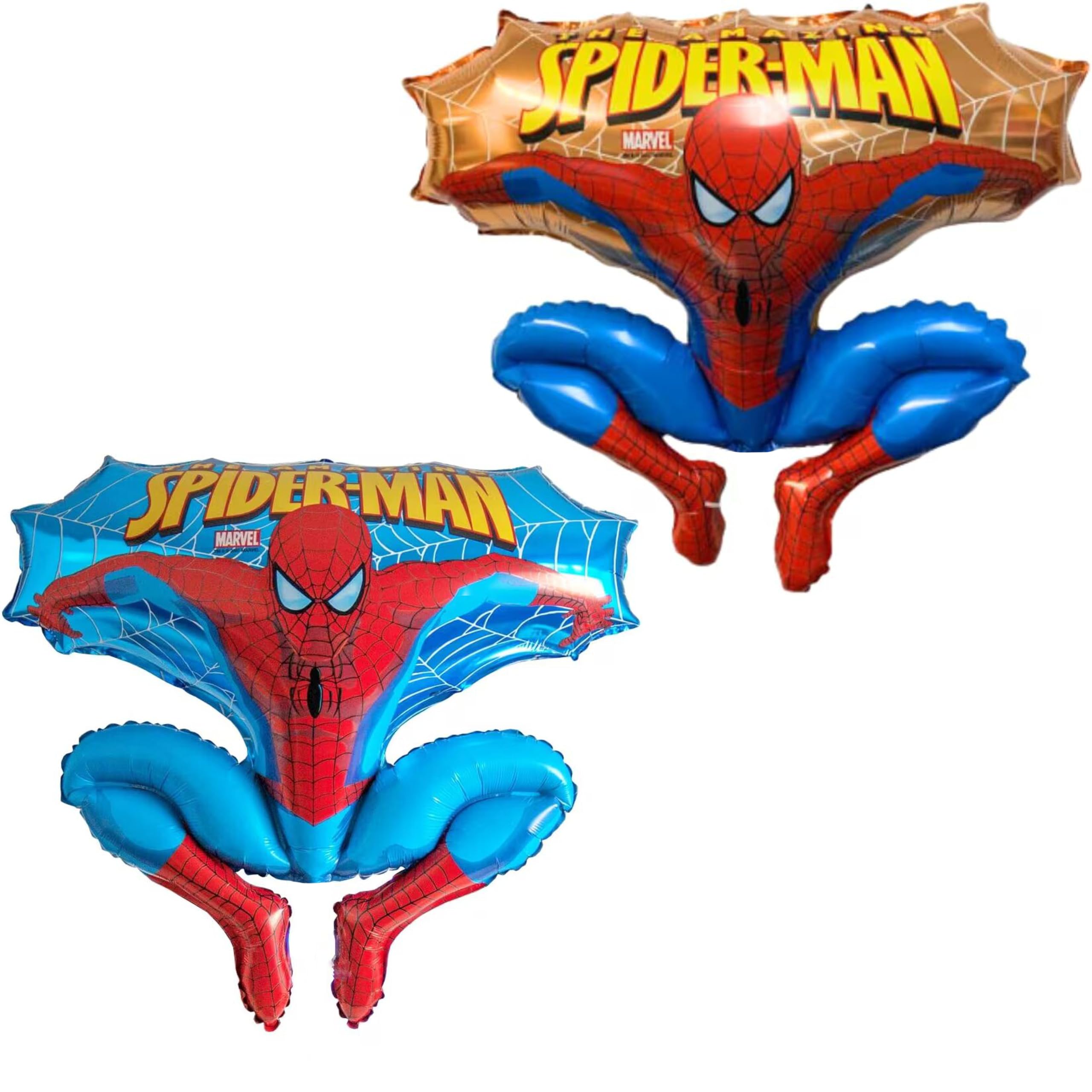 Toyland® 2 x 79cm (31") Spider Man Jumping Shaped Character Foil Balloons - Kids Party Balloons (One Of Each)