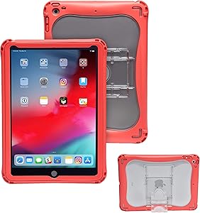 Brenthaven Edge 360 Case Designed for The New Apple for Commercial, Business and Office -Gray, Durable, Rugged Protection from Impact and Compression (Apple iPad 9.7, Red)