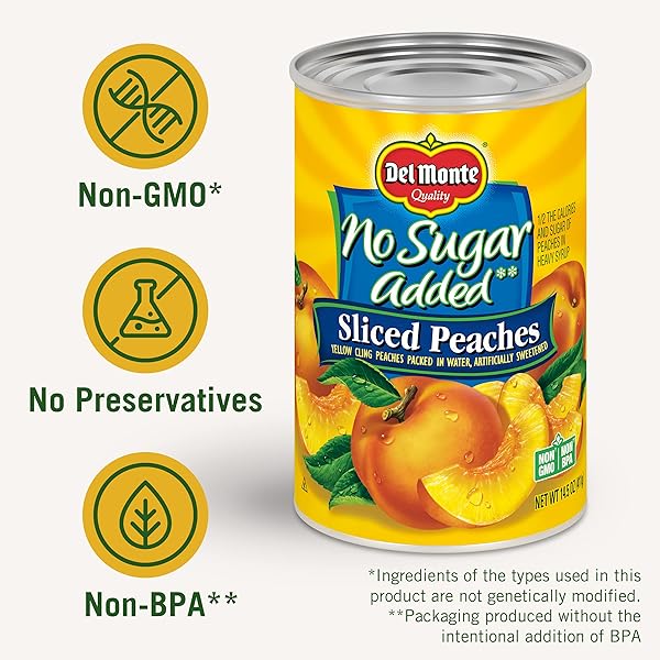 DEL MONTE CANNED SLICED PEACHES, 14.5 OUNCE