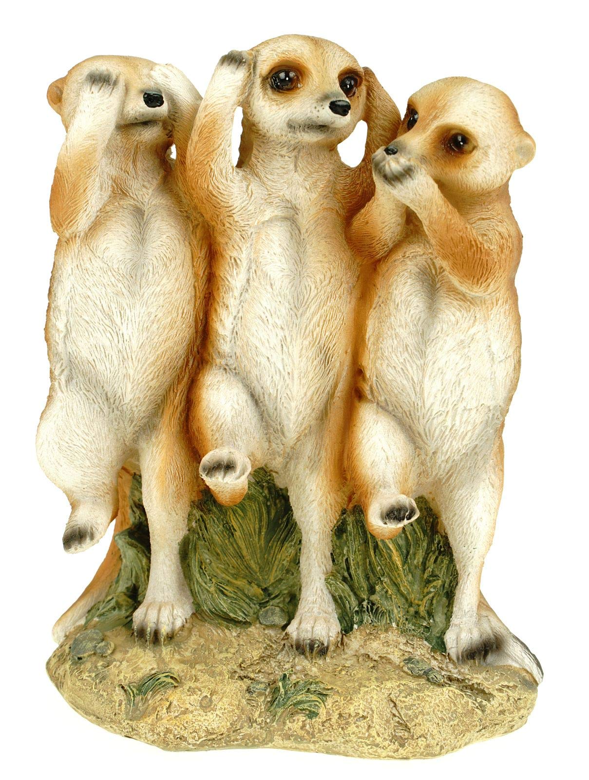 Kremers Schatzkiste Meerkat Hear Nothing See Speak Figurine Garden Figure 19 cm Meercat Animal Figure