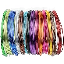 12 Rolls Aluminum Craft Wire - 18 Gauge Colorful Jewelry Making Wire For DIY Crafts (16.4 Feet Each)