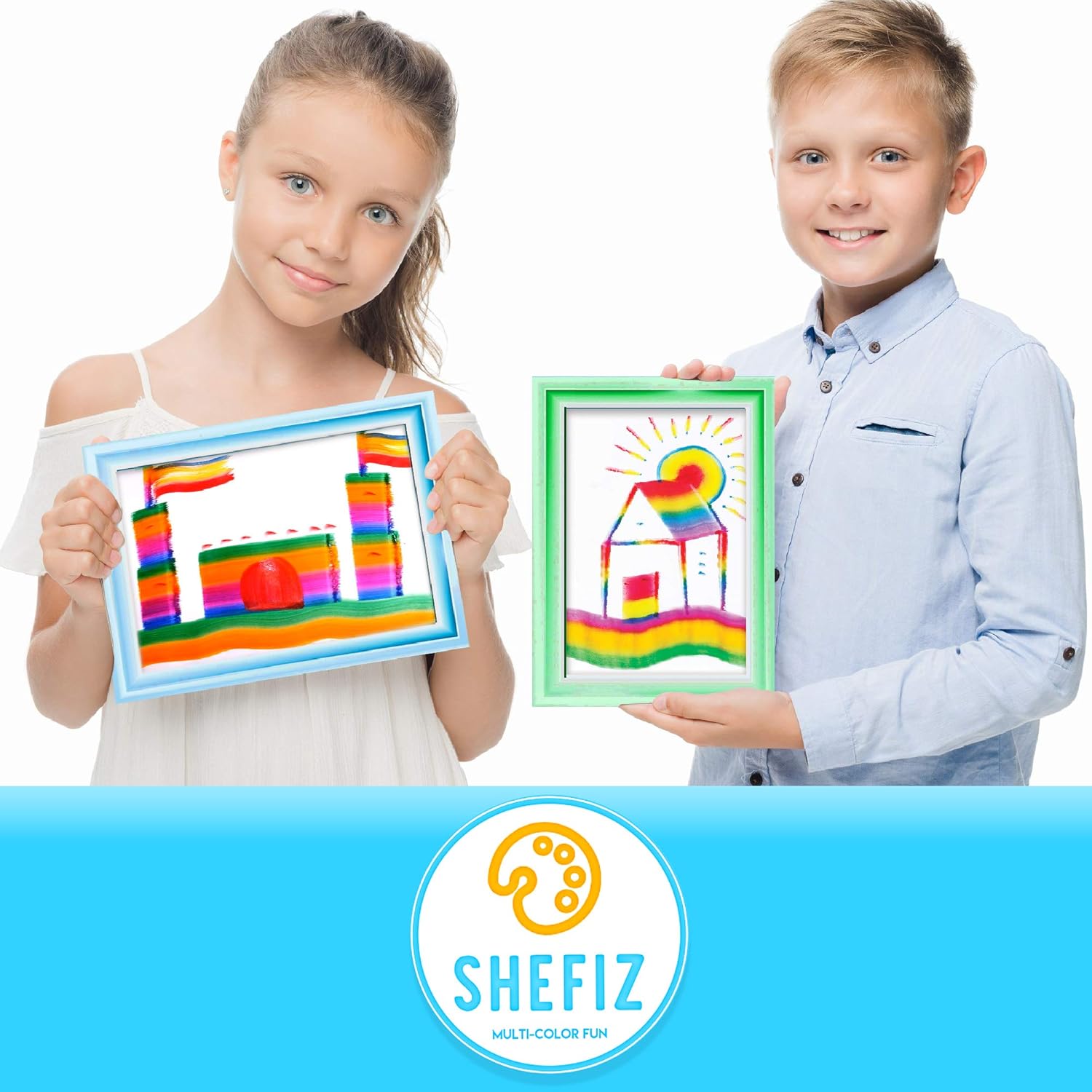 SHEFIZ Gift Watercolor Rainbow Magic Set for Girls and Boys-Kids Art Kit with 6 Sponge Brushes, 6 Count: Arts, Crafts & Sewing