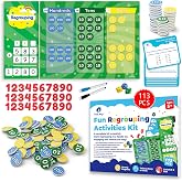 113 PCS Fun Magnetic Regrouping Activities Kit, Place Value - Simply Magic | Place Value Magnets 1st 2nd 3rd 4th Grade, Magnetic Place Value Discs Chips, Magnetic Place Value Chart Mat for Math