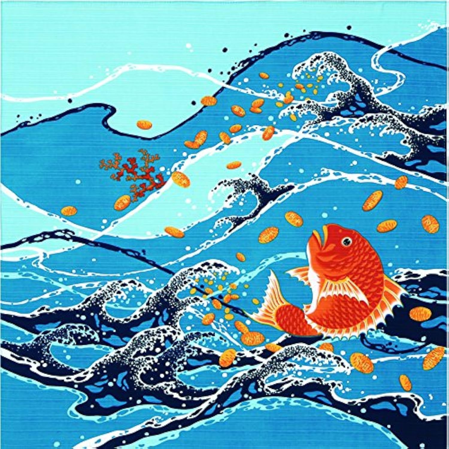 Japanese wrapping cloth better fortune FUROSHIKI 50cm taikoban small[Japan import]