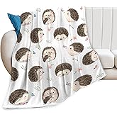 Hedgehog Blanket Cozy Plush Flannel Fleece Cute Animal Throw Blanket for Boys Girls Kids Ultra Soft Lightweight Fuzzy Nursery Blankets Gifts for Bed Couch Sofa 50"x40"