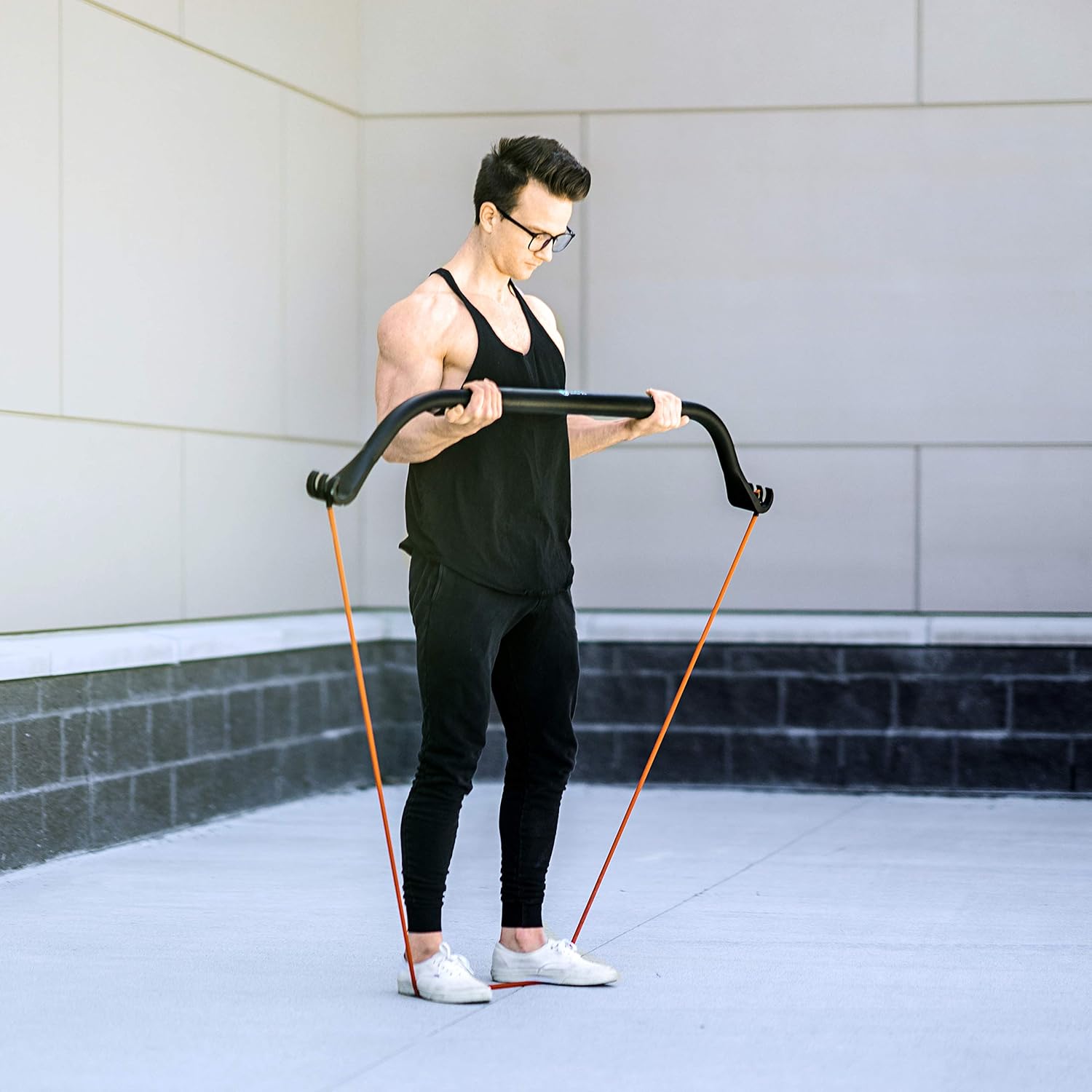 NYPOT Bow Portable Home Gym - Resistance Bands Workout Kit - Fitness Equipment Set - 4 Resistance Bands - Full Body Training Kit - Weightlifting & Exercise Kit for Men & Women - Bar System for Travel : Sports & Outdoors