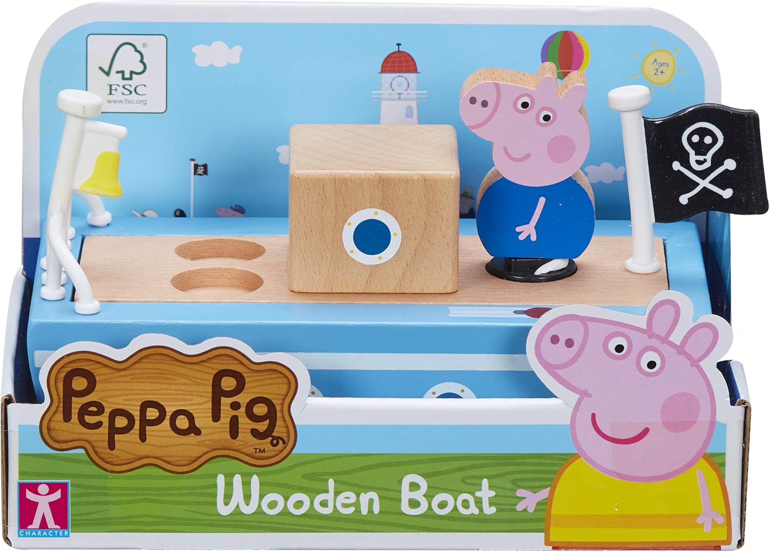 Peppa Pig Wooden Boat with 1 Character, Includes Wooden Papy Pig