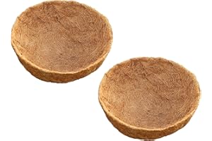 LAVZAN 2 PCS 14 Inch Round Coco Liners Coconut Liners for Hanging Planters, Hanging Basket Replacement Coco Liners, Round Basket Coco Liners，100% Natural Coco Coir Liners for Hanging Basket