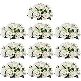 Inweder Flower Centerpieces for Wedding Tables: Wedding Table Decorations White Flower Balls Centerpieces for Engagement Cerebration Party Center Pieces 10 Packs