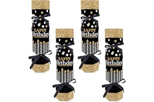 Big Dot of Happiness Adult Happy Birthday - Gold - No Snap Birthday Party Table Favors - DIY Cracker Boxes - Set of 12