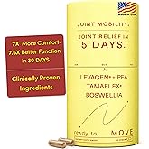 MOVE Fast Acting Joint Supplements | Tamaflex® Turmeric & Tamarind, Levagen®+ PEA Palmitoylethanolamide, Boswellia Serrata, Bioperine® Black Pepper Extract | Joint Support & Mobility | 60 Vegan Caps