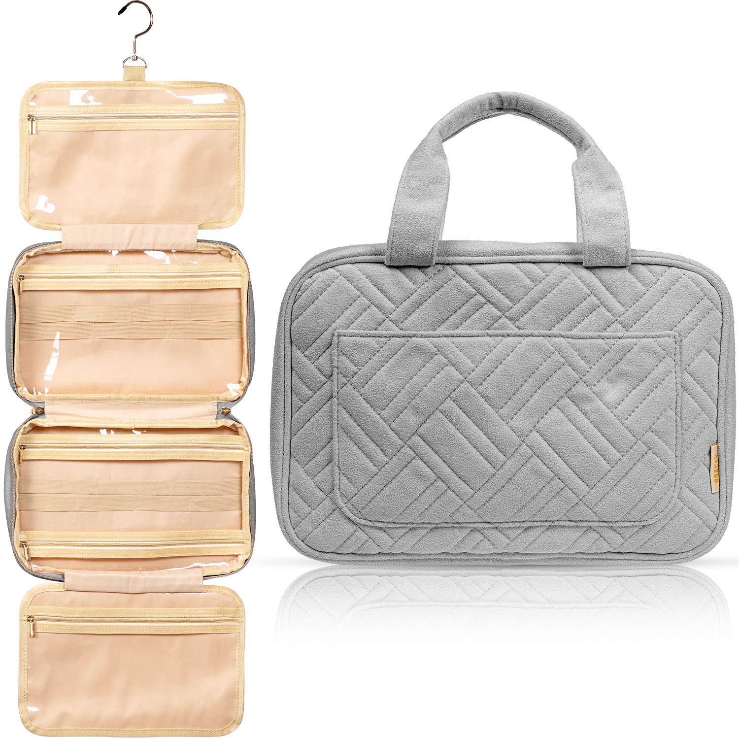 BOACAY Hanging Travel Toiletry Bag for Women & Girls, Makeup Bag, Shower & Wash Bag, Organiser Kit for Cosmetics, Essentials, Travel Accessories