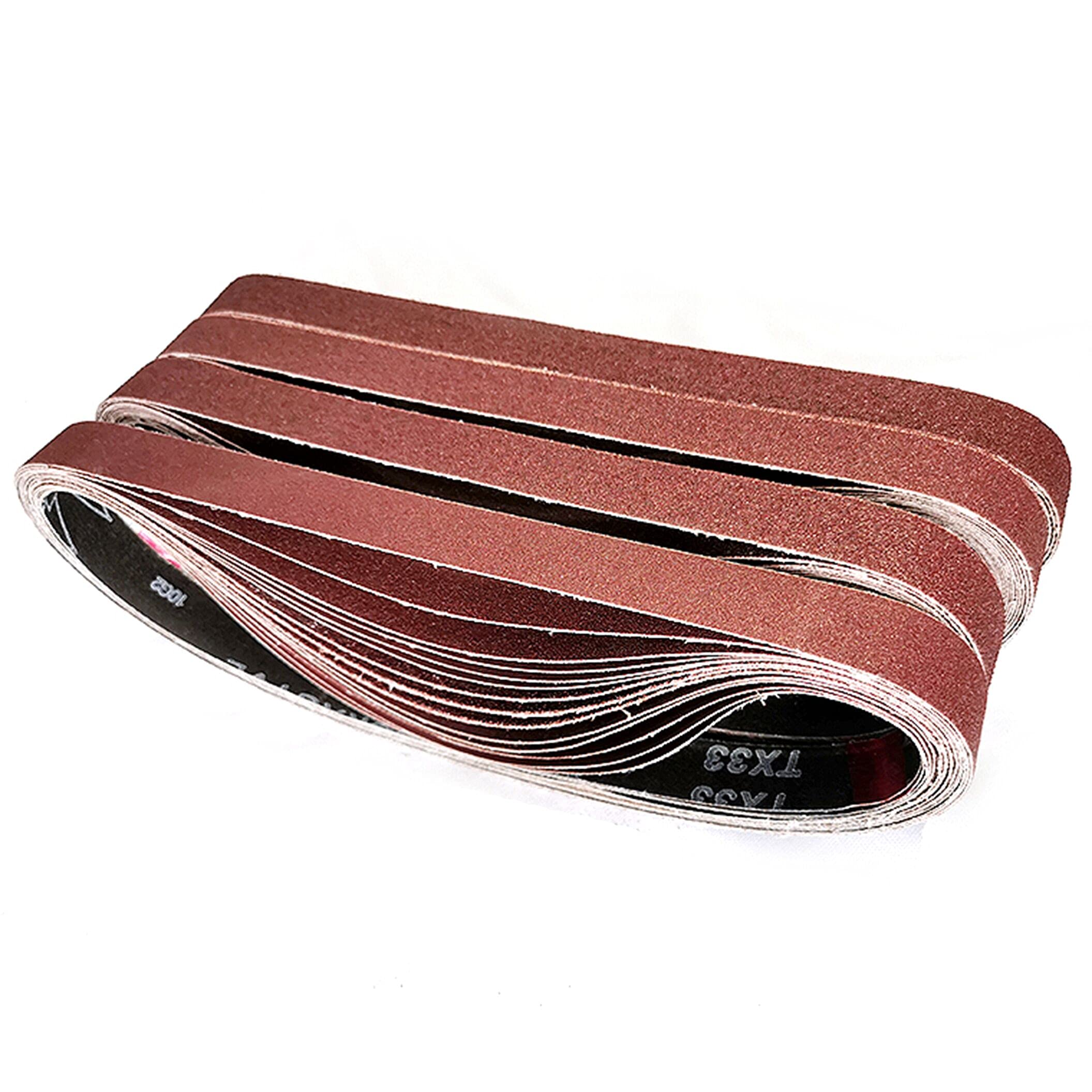 Sanding Belts 25 x 762mm,(15 Pack) Aluminum Oxide Sanding Belt Used for Belt Sander and Grinder,3 Each of 80/120/150/240/400 Grits