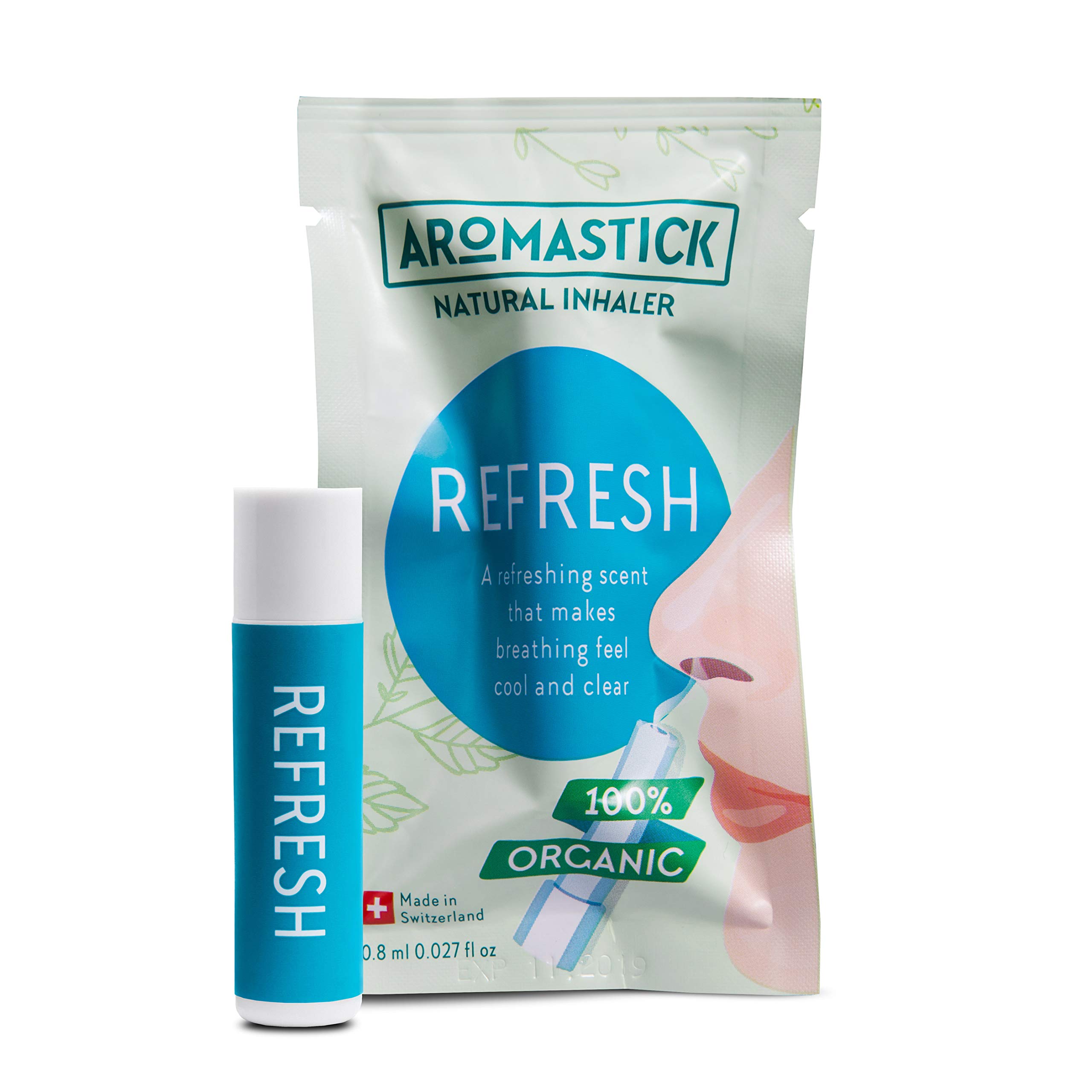 AromaStick Refresh – Organic Clear-Breath Natural Inhaler with Eucalyptus & Menthol for Instant Freshness