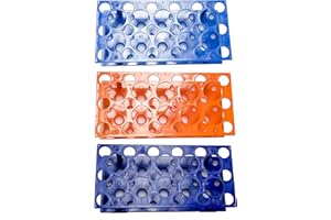 MUHWA 3PCS 28 Well Centrifuge Tube Rack for 10ml/15ml/50ml Laboratory Plastic Tube Rack Holder Colors Light Blue, Orange, Deep Blue