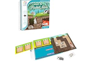SmartGames - Down The Rabbit Hole - Magnetic Travel Game - 48 Multi-Level Strategy Challenges - Educational and Brainstorming