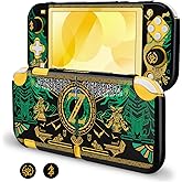 DLseego Protective Case for Switch Lite Version, Hard Shell Cute Cover Case for Games Accessories with 2PCS Thumb Grips Caps - Golden Sword