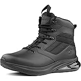 CENNID Men's Waterproof Tactical Work Boots Side Zipper Military Orthopedic Leather Boots Lightweight Motorcycle Combat Hiking Boots Trooper