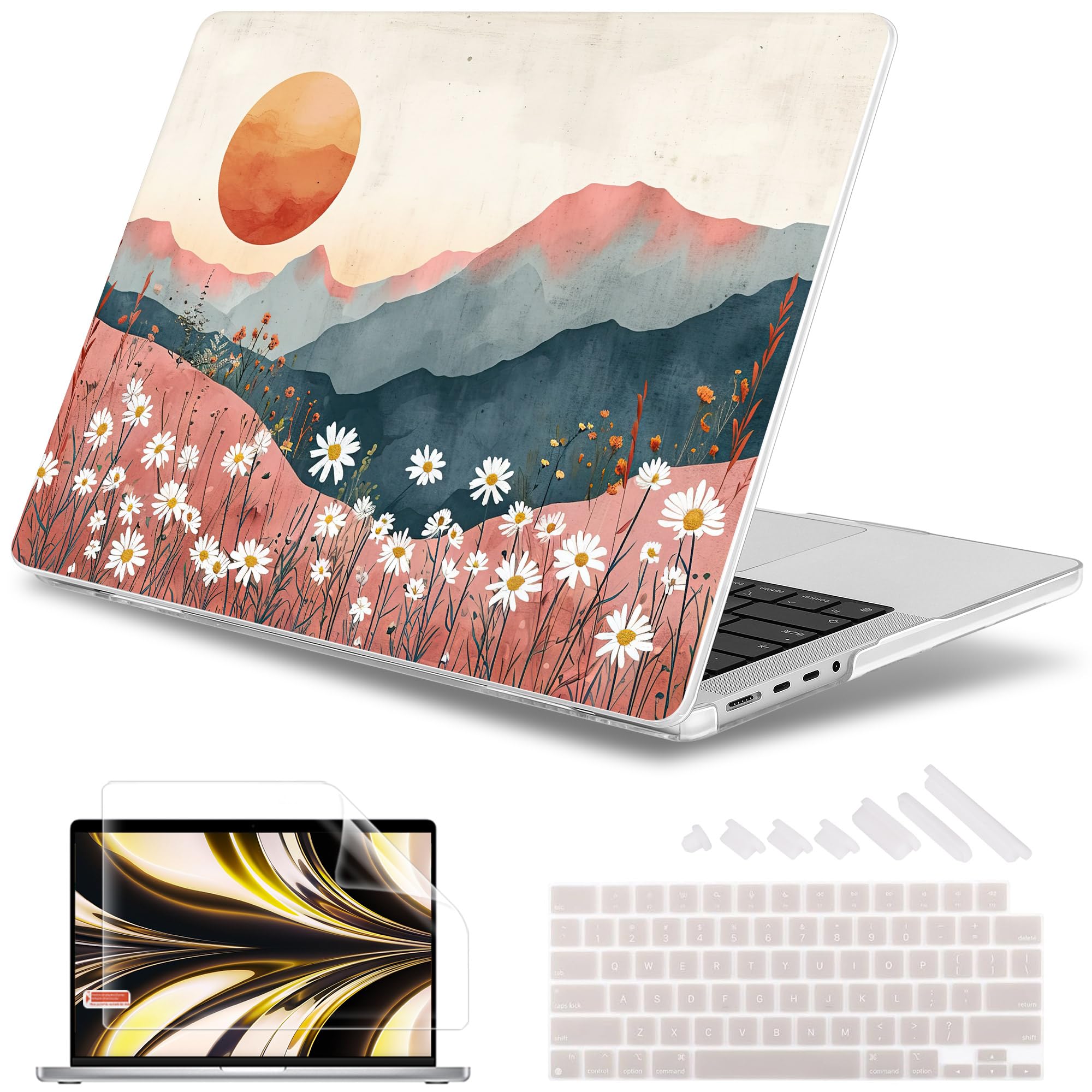 Photo 1 of May Chen Case for M4 MacBook Pro 16 inch A3403 Max A3186, M3 A2991 M2 A2780 M1 A2485 Pro Max 2024 2023 2022 2021 Release, Plastic Hard Shell Case with Screen Pretector&Keyboard Cover, Mountains