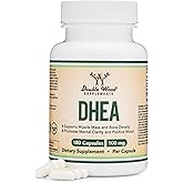 DHEA 100mg | 180 Capsules | Max Strength 6 Month Supply | Third Party Tested | Hormone Balance & Healthy Aging by Double Wood