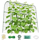 Cucumber Trellis for Raised Bed 48" L x 48" H U-Shape Garden Trellis for Climbing Plants Outdoor, Metal Arch Trellis for Vegetables, Plant Support for Tomato Pea Zucchini Grape Flowers