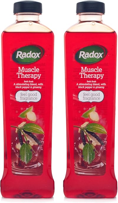 Radox Muscle Therapy Bath Soak 2 x 500ml Black Pepper & Ginseng Blend