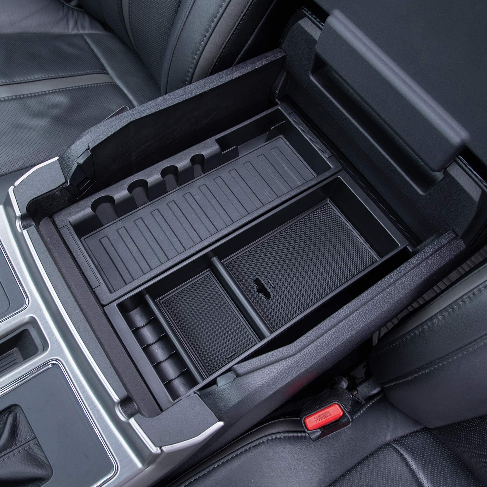 Photo 1 of PIMCAR Compatible with Ford 2015-2020 F150, 2017-2022 F250 F350 F450, 2018-2024 Expedition Center Console Organizer Insert Tray Pallet Storage Accessories (Work Great with The Factory Tray)-One Piece