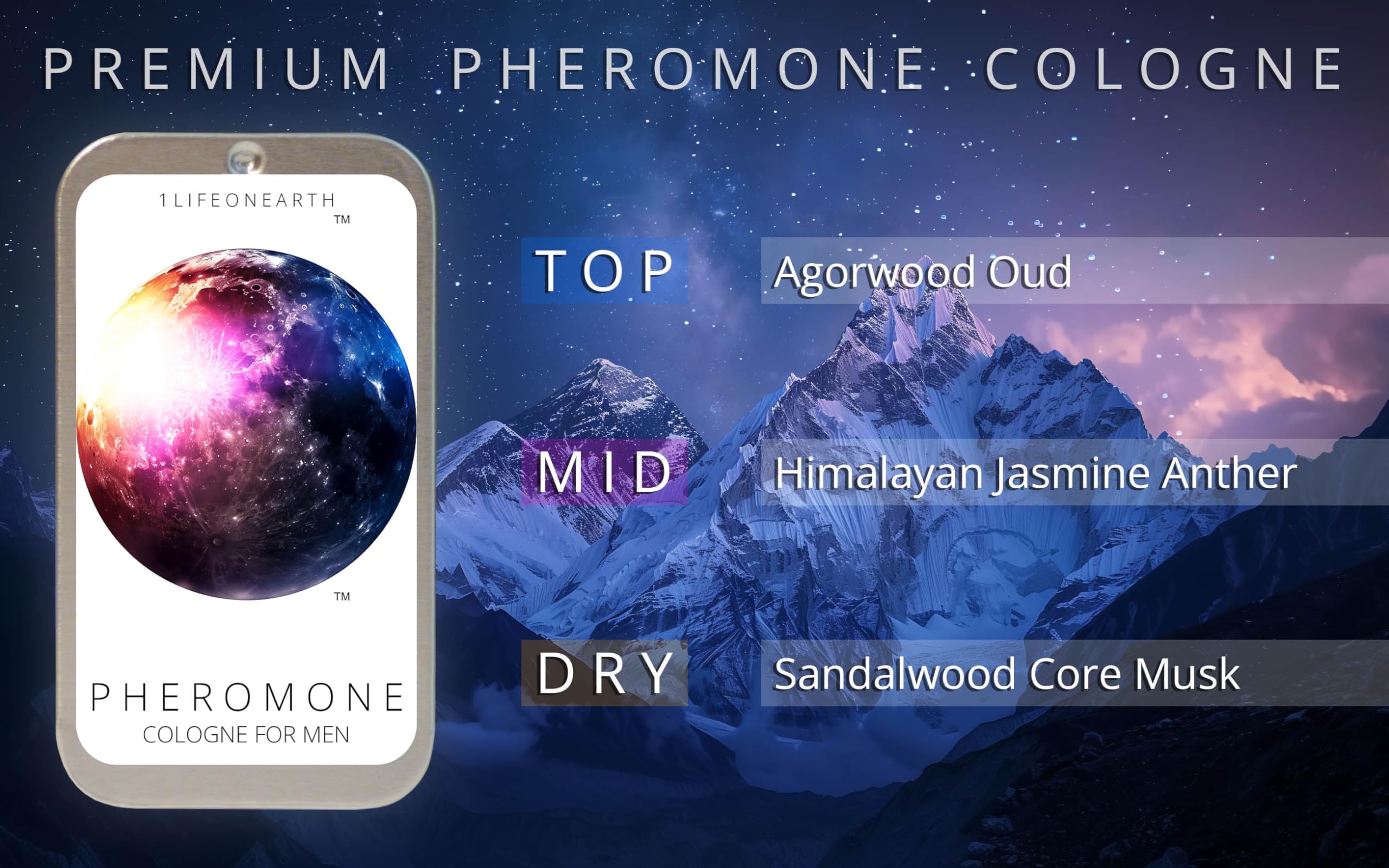 Pheromone Cologne for Men to Attract Women Solid Compact Tin 0.35 oz