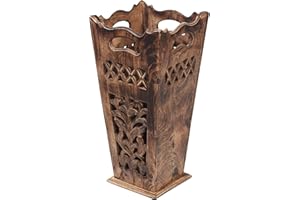 ARTISENIA Wooden Umbrella Stand and Walking Canes Storage Rack for Home Office Entryway (Design1)