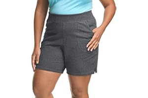 Just My Size Women's Plus Size Cotton Jersey Shorts, Pull-on Gym Shorts, 7" Inseam