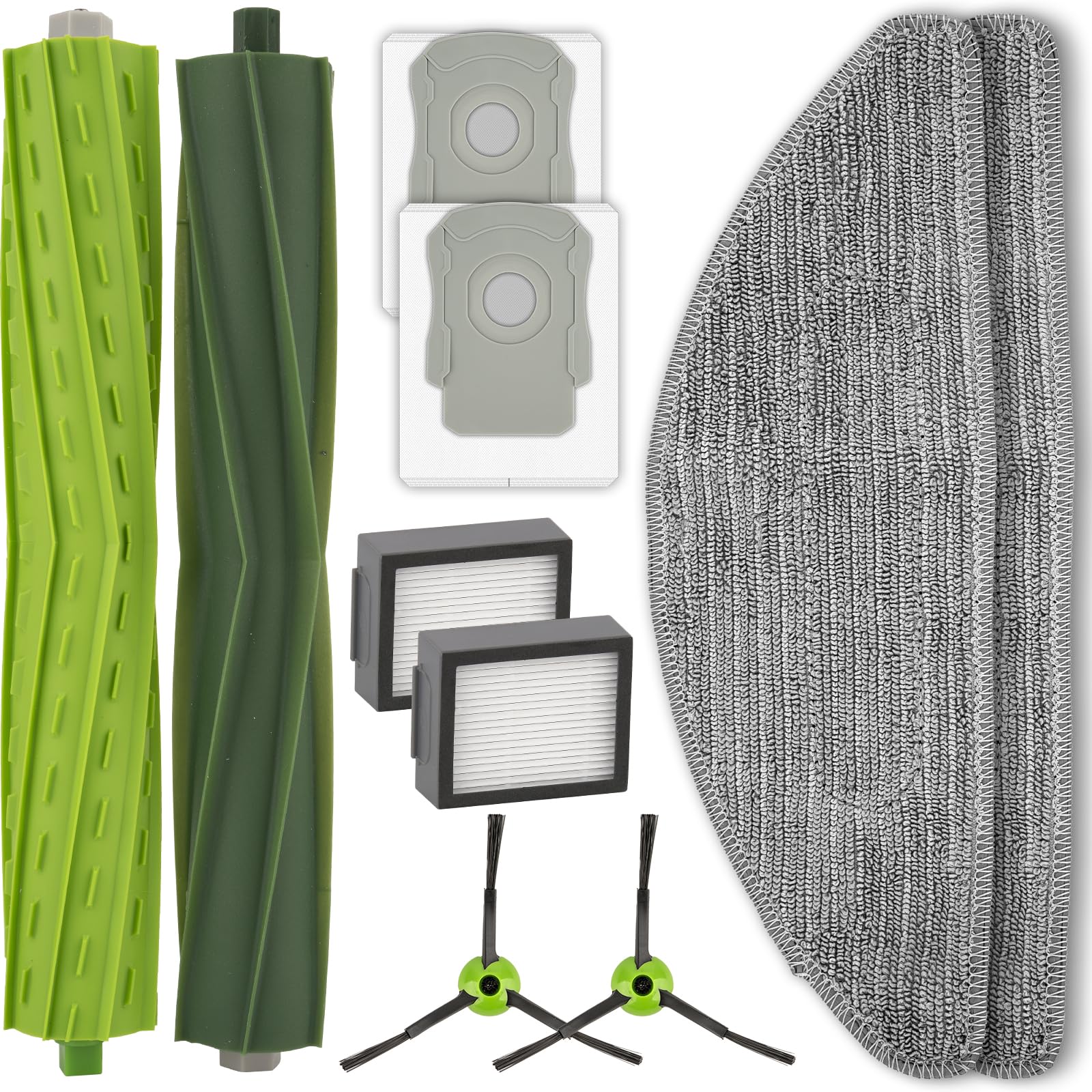 Photo 1 of (10 Pack) Combo i5+ Accessories Replacement Parts for iRobot Roomba Combo i5, Combo i5+, Combo j5, Combo j5+, 2 Roller Brushes, 2 Side Brushes, 2 HEPA Filters, 2 Dust Bags, 2 Mop Pads