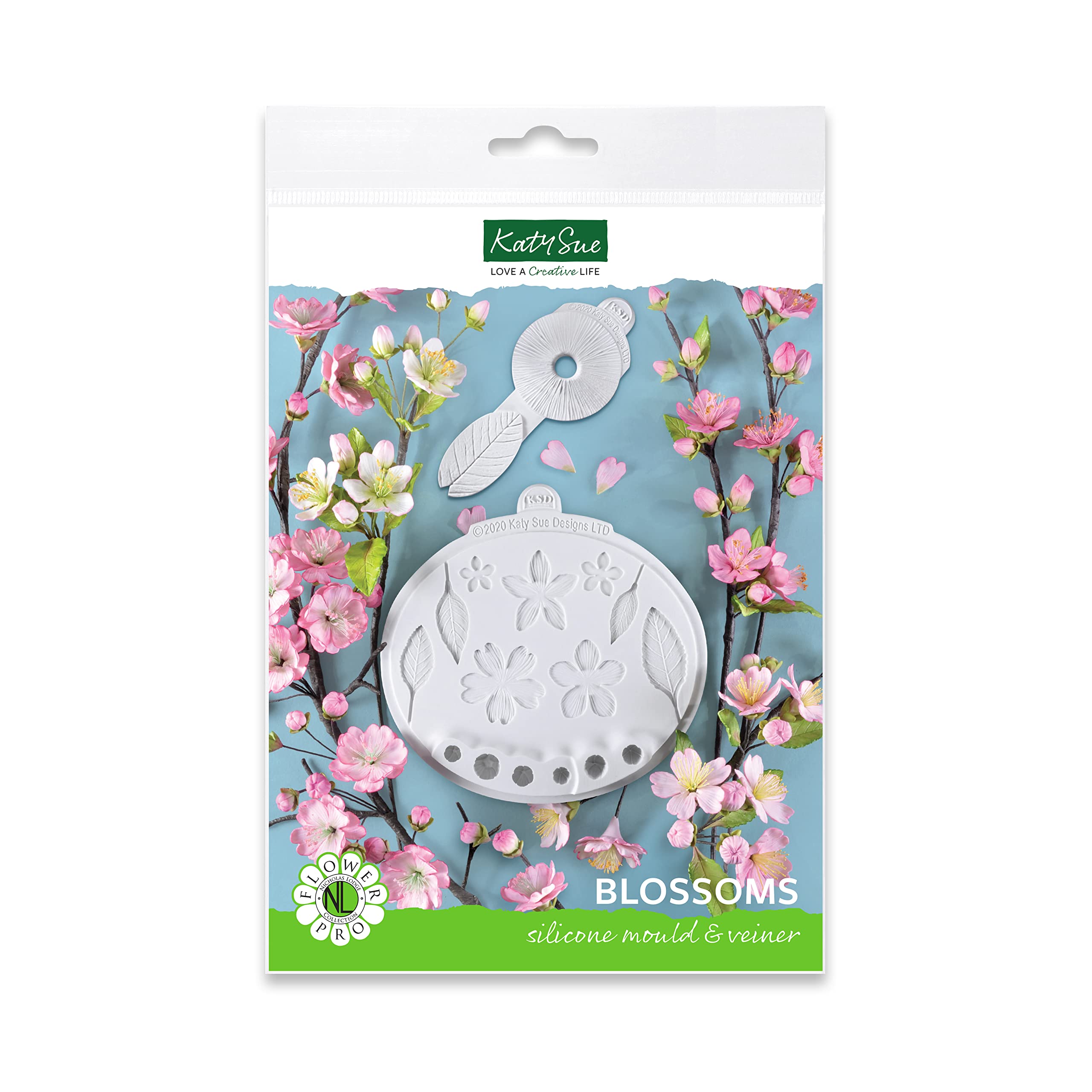 Flower Pro Blossoms Silicone Mould & Petal Veiner Set for Making Fondant & Clay Flowers from Katy Sue Moulds for Cake Decorating & Moulds for Clay