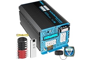 GIANDEL 4000W Pure Sine Wave Power Inverter 12V to 120V AC,7000W Surge,Compatible with All 12V Batteries,Dual Remote Control,UL Listed GFCI Outlets,FCC Approved for RV Campers Off-Grid Solar Systems