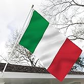 Italy Flag 3x5 Italian Flag Double Sided for Outdoors 3 Ply 200D Heavy Duty Polyester and Durable Canvas Header