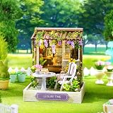 CUTEROOM DIY Miniature Dollhouse Kit with Furniture and LED view 3