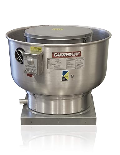 Low Profile Grease Rated Food Truck Exhaust Fan High Speed Direct Drive Centrifugal Upblast Exhaust Fan With Speed Control 24 34 Base 075 Hp 115