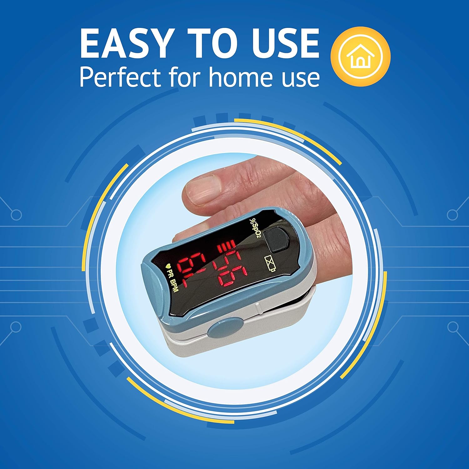 OxyWatch Fingertip Pulse Oximeter Compact & Easy To Use Batteries