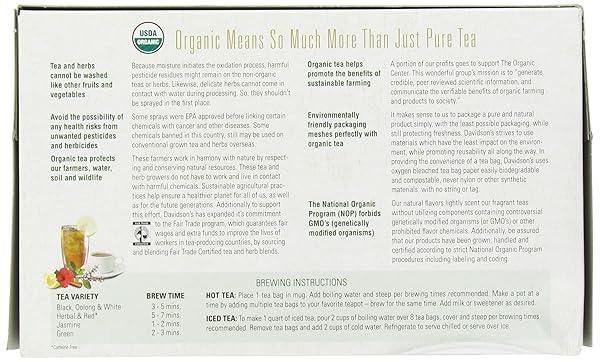 DAVIDSON’S ORGANICS, EARL GREY, 100-COUNT UNWRAPPED TEA BAGS