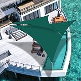 Teynewer Sun Shade Sail Triangle 5x5x5m UV 98% Green with Free Rope view 2
