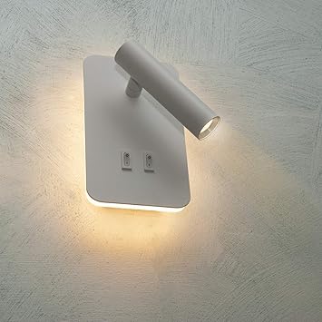 lampara led pared aplique pared 6 w doble luz mesilla lectura cama 2 en 1