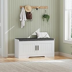 Homleke 2-Tier Storage Bench, Shoe Bench with