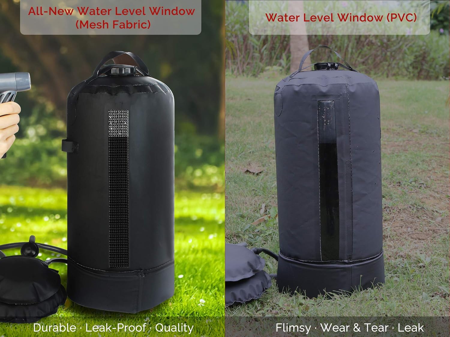 DR.PREPARE Camping Shower, Portable Outdoor Camping Shower Camp Shower, Solar Shower with Upgraded Screw Lid, Pressure Foot Pump and Nozzle, Portable Shower for Camping Beach Hiking Trip[Upgraded Ver] : Sports & Outdoors