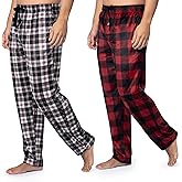 Fruit of the Loom mens Microsuede Fleece Sleep Pajama Pants, 2-pack