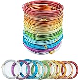 10 Rolls 15 Guage Colored Aluminum Craft Wire, 1.5mm Aluminum Arts Crafts Wire Assorted Colored Craft Wire for Jewelry Making, Each Roll 32 Feet