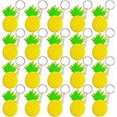 CiciBear 20 Pack Pineapple Keychains Party Return Favors for Hawaiian Tropical Luau Theme Party, Baby Shower,Birthday,School Carnival Rewards