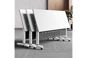 HSHBDDM Conference Table Foldable Meeting Tables, Conference Rooms Training Rooms Flip Top Mobile Training Table, Rolling Meeting Table with Caster Wheels, Suitable for Office,Meeting Room,classr