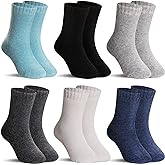SeeyAN Kids Merino Wool Socks Boys Girls Hiking Boot Winter Thermal Warm Cozy Soft Toddler Thick Crew Socks 6 Pairs