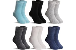 SeeyAN Kids Merino Wool Socks Boys Girls Hiking Boot Winter Thermal Warm Cozy Soft Toddler Thick Crew Socks 6 Pairs